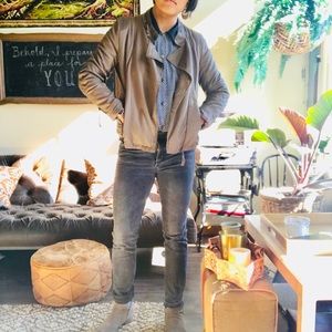 Faux Leather Jacket Brown